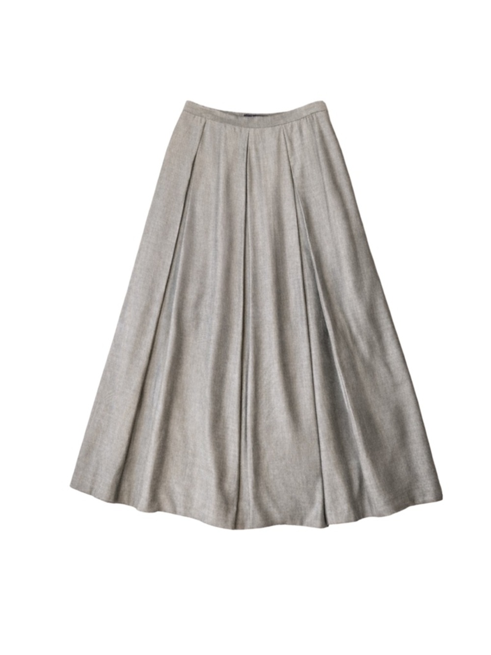 baba Gray Textured Pleated Midi Skirt A-Line Workwear‎ Lined US 12